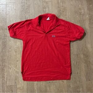 Campus Le Tigre Red Short Sleeve Collared Shirt Size Large Made in USA